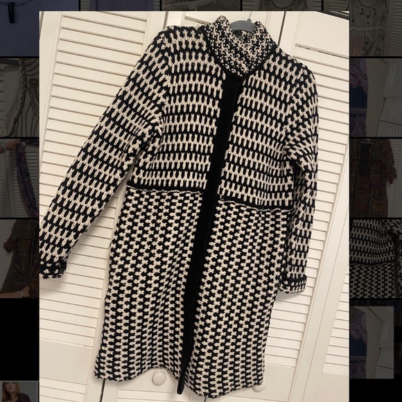 Black and White Knit Tweed Jacket - Picture 4 of 4